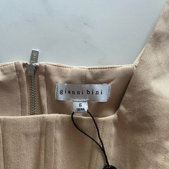 Gianni Bini Michelle Linen Blend Square Neck Sleeveless Corset Top, Sz 6 -- NWT - Picture 4 of 10